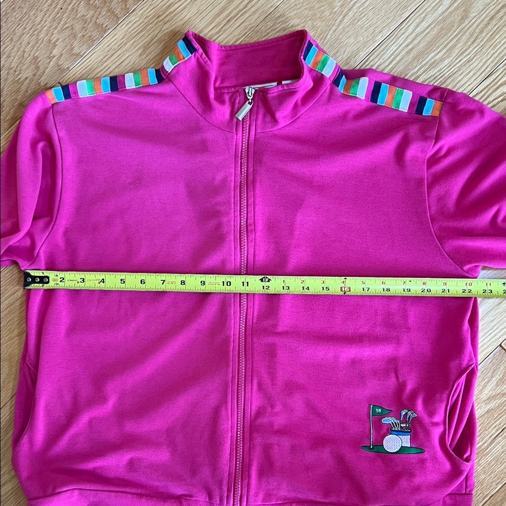 Needle & Thread Fuchsia zip up light Jacket with Multicolor Accents - Picture 7 of 8